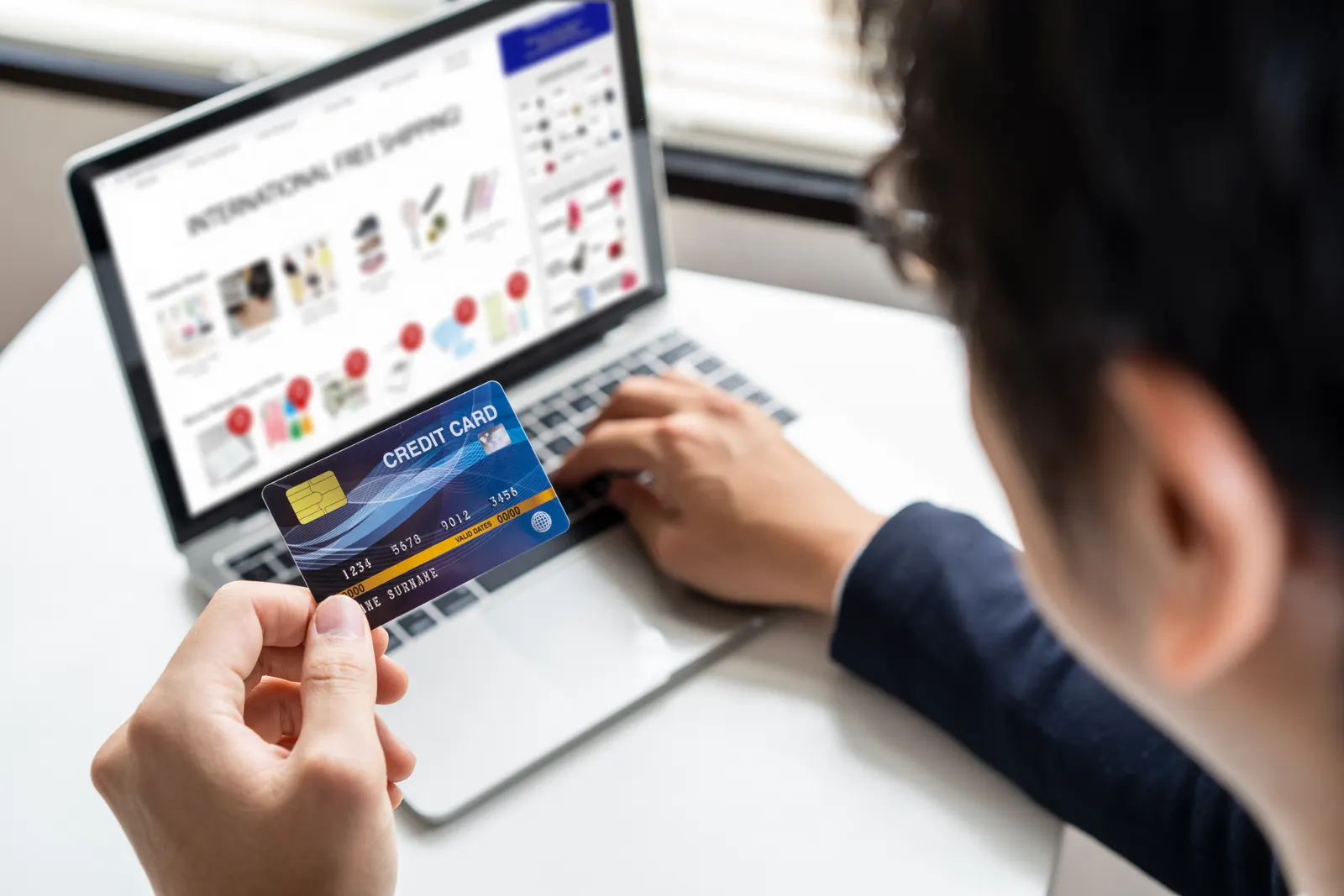 Online payment being completed on a laptop